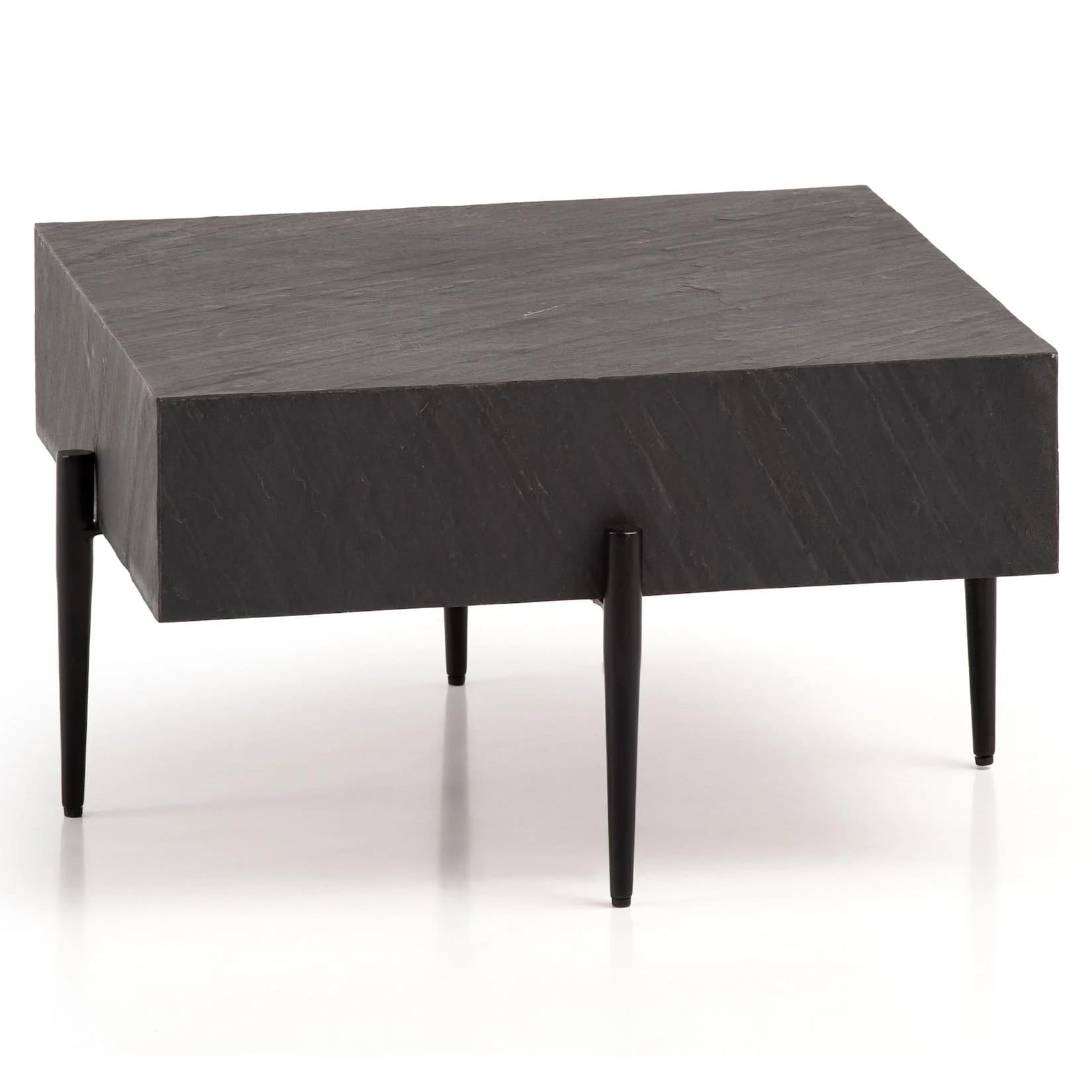 FineBuy Couchtisch Steinoptik Anthrazit Moderner Sofatisch