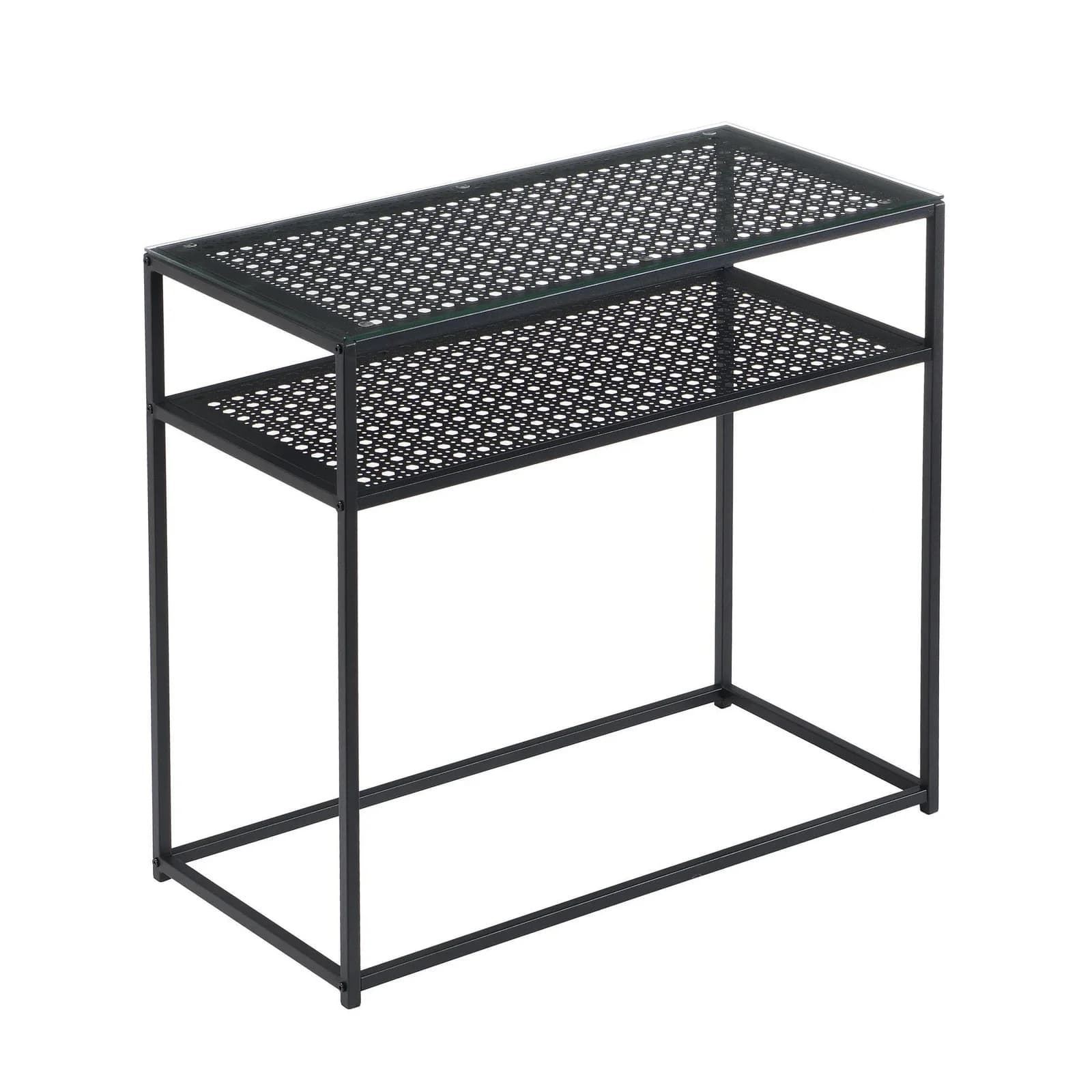Konsolentisch Schwarz Glas Metall