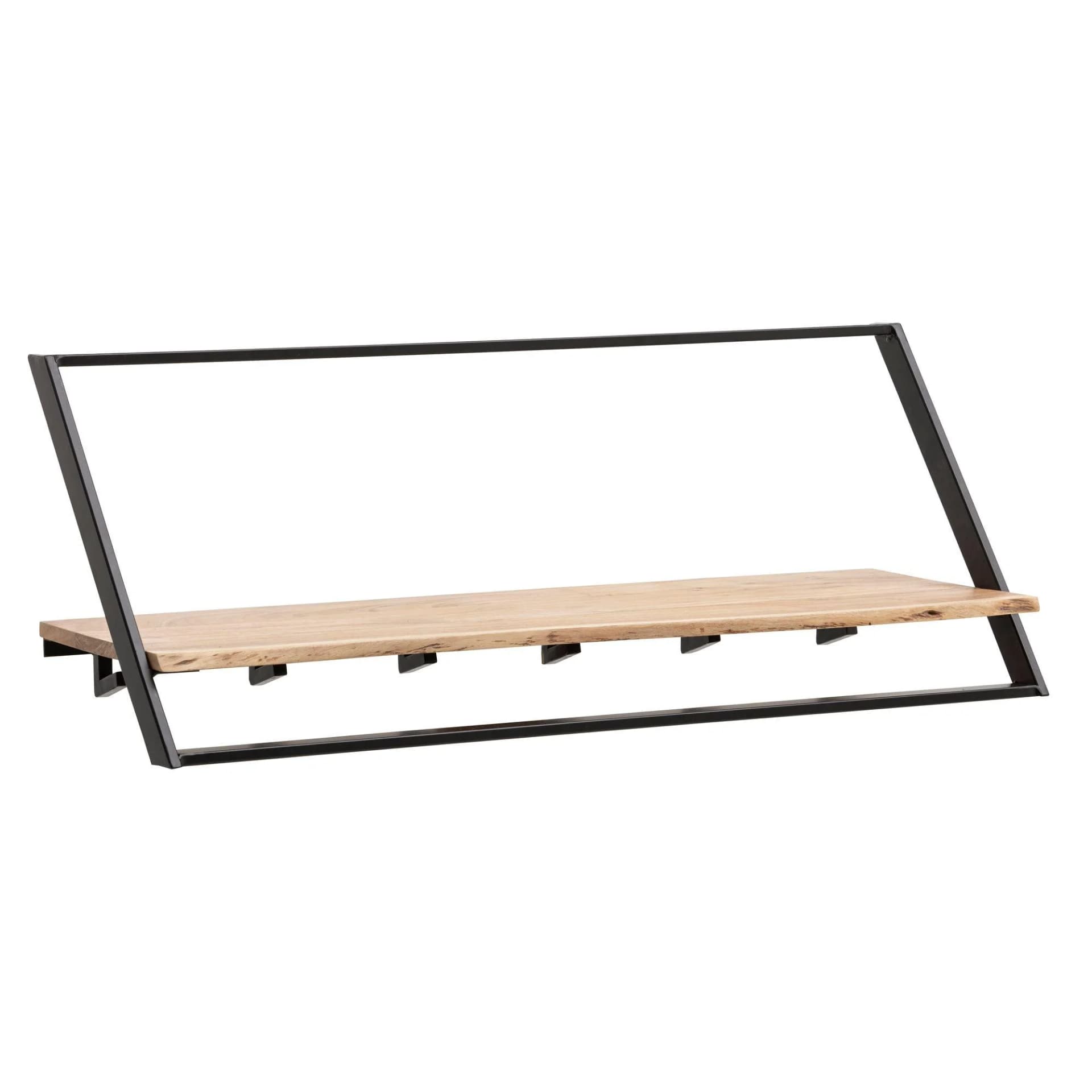 Garderobe Industrial Design Akazienholz Metallrahmen Braun