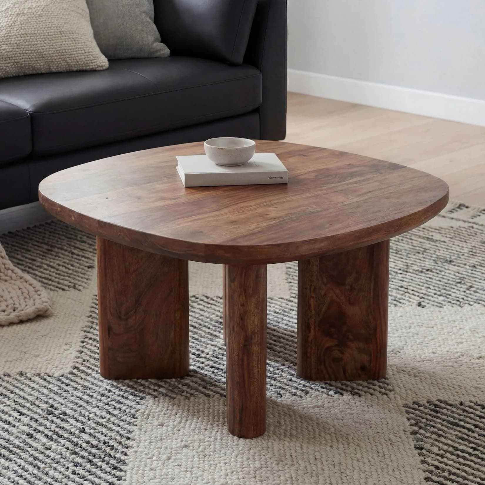 Couchtisch Mango Massivholz 60cm Quadratisch