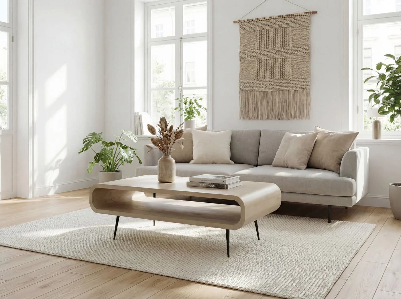 FINEBUY Couchtisch FB116759 Massivholz Weiß Schwarz