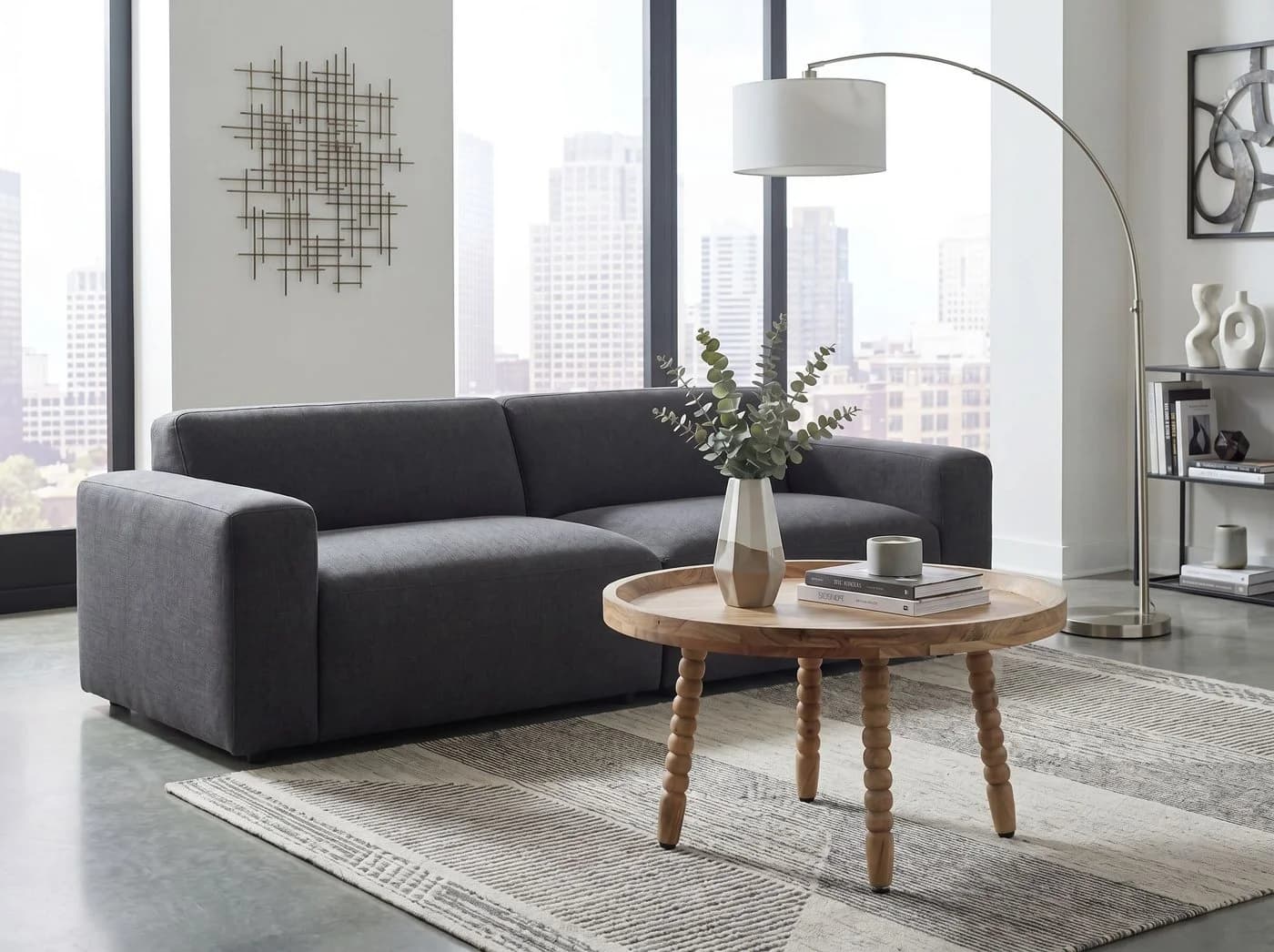 FINEBUY Couchtisch FB117841 Massivholz Braun