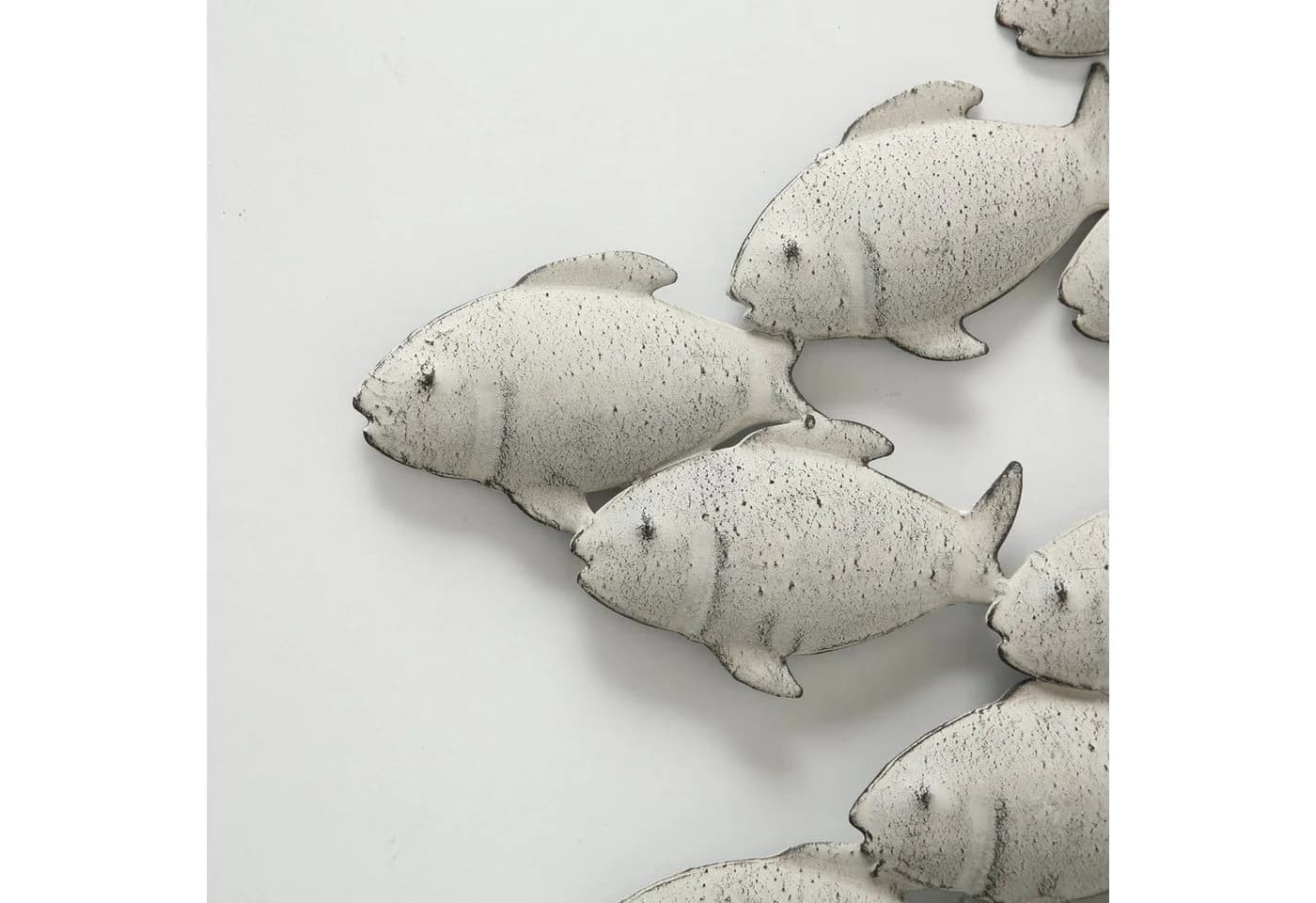mucHome Wanddekoobjekt Fischschwarm Metall Grau