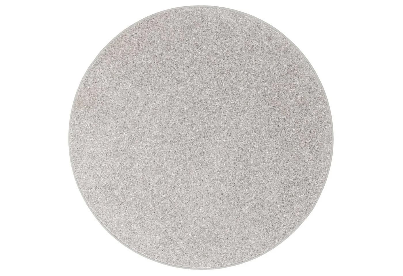 Snapstyle Hochflor-Teppich Cottage Rund Silbergrau Velours