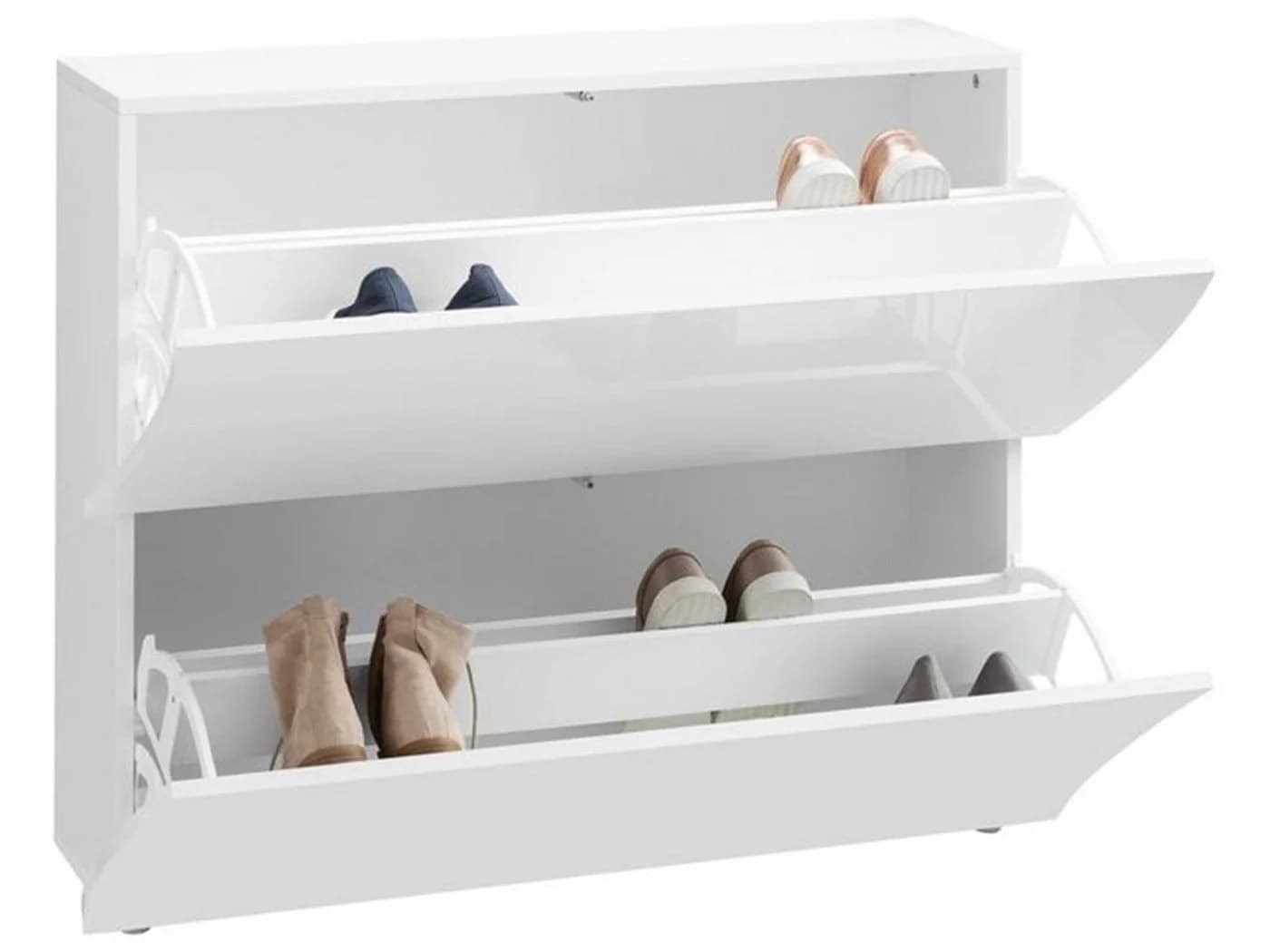 möbelando Schuhschrank Onda Weiß-Hochglanz Modern