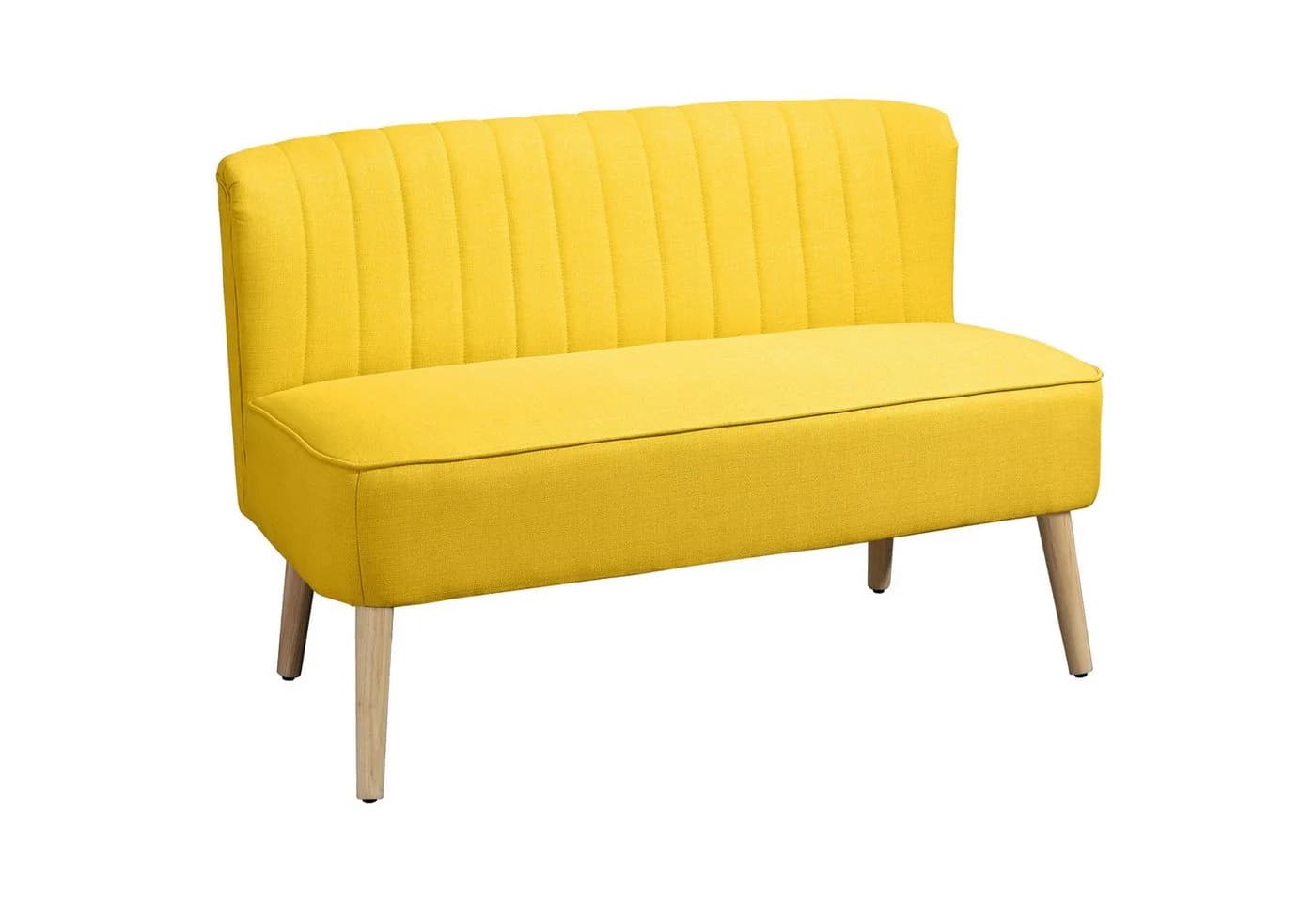 HOMCOM 2-Sitzer Loungesofa Gelb Holz
