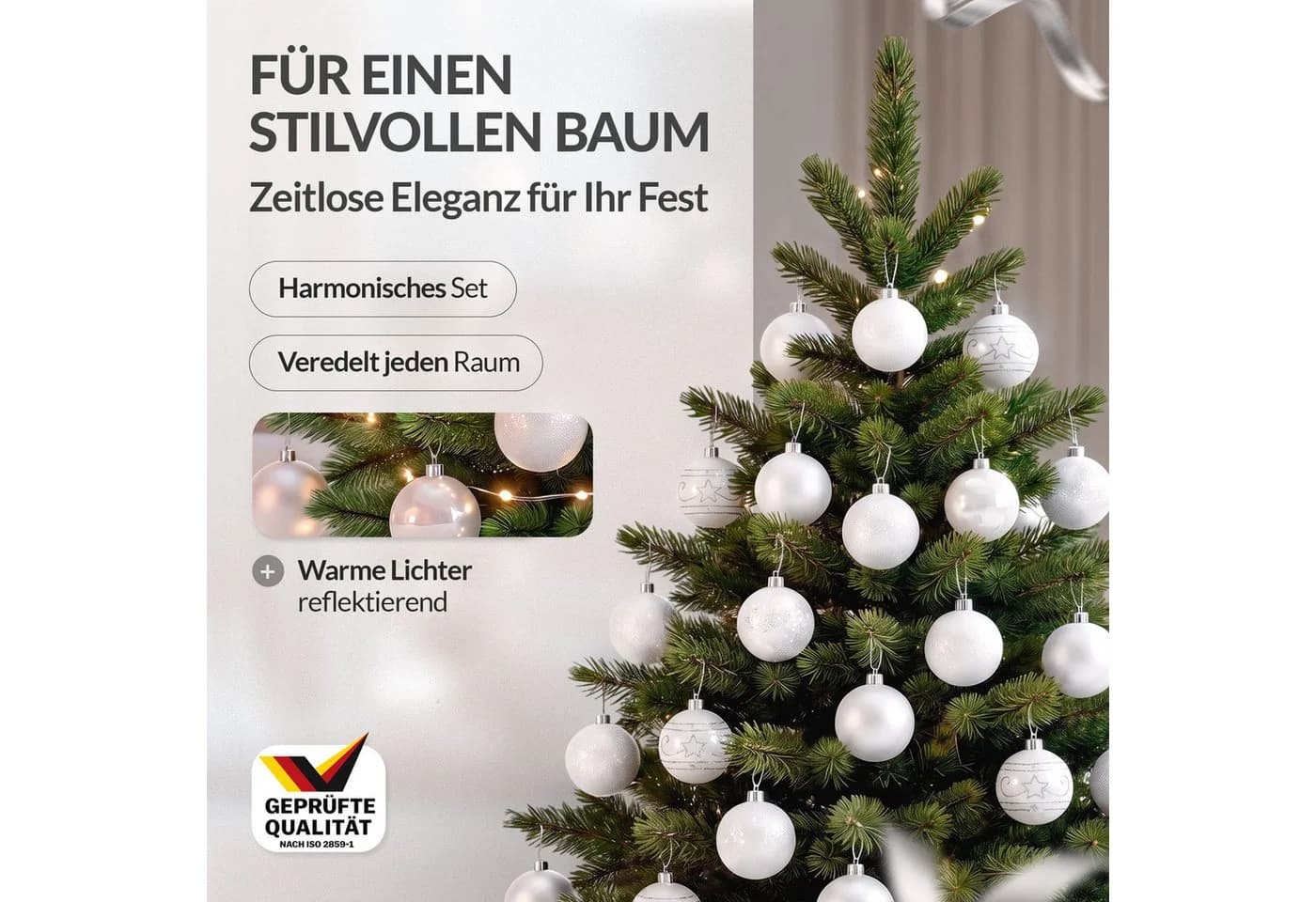 Casaria Weihnachtsbaumkugeln 24-tlg. Ø 6cm Matt Glänzend Glitzernd