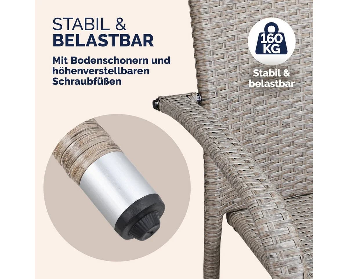 Casaria Gartenstuhl Stapelbar Wetterfest Polyrattan Outdoor