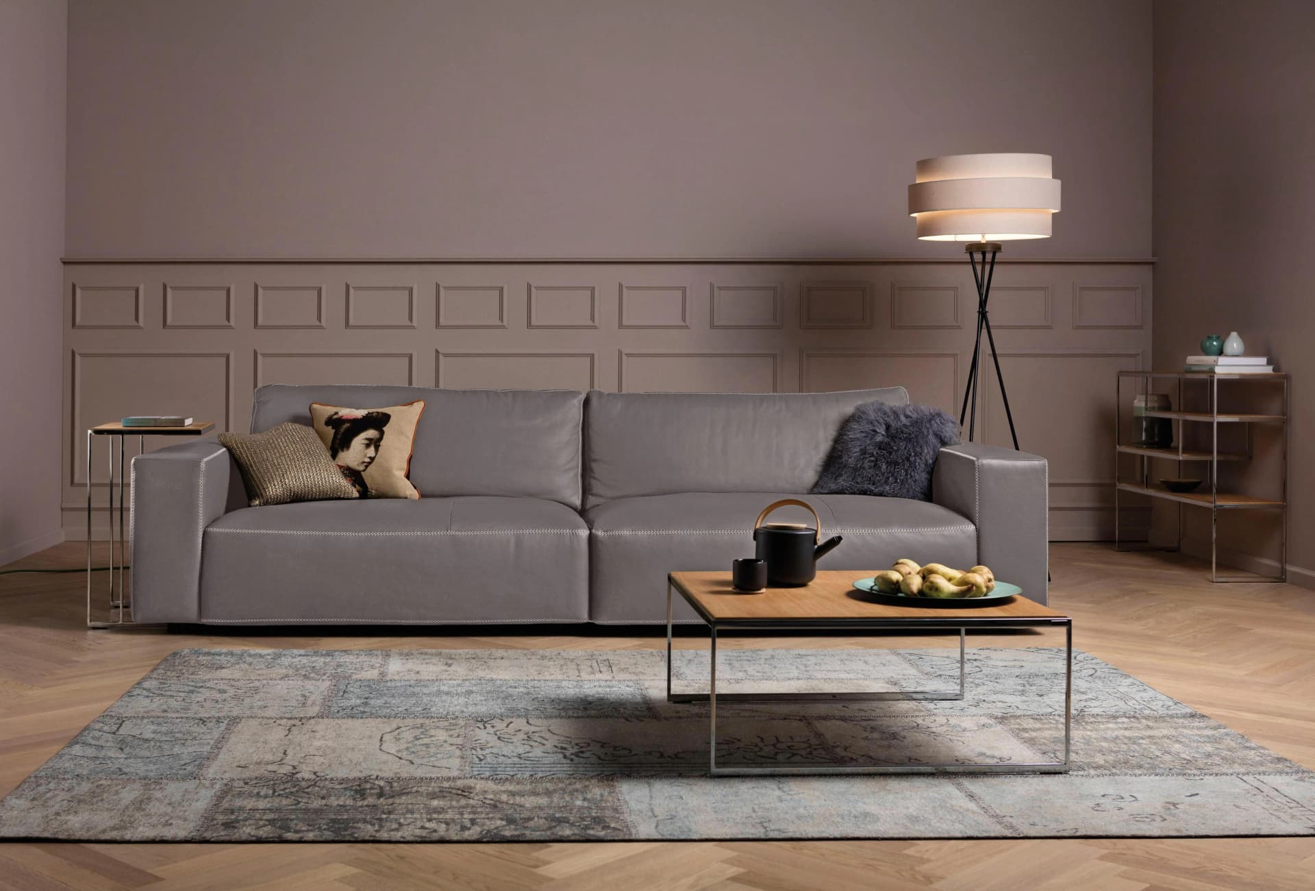 Big-Sofa MUSTERRING "LUCIA" Grau 3-Sitzer