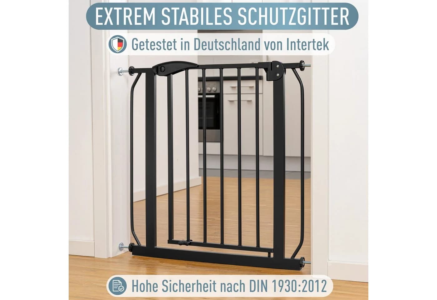 ib style Türschutzgitter Berrin ohne Bohren 58-66 cm schwarz