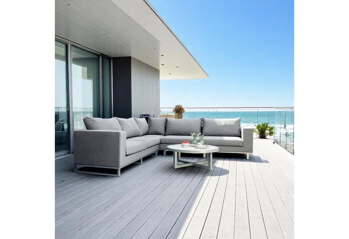 KETTLER Ego Loungetisch Glasplatte Silber
