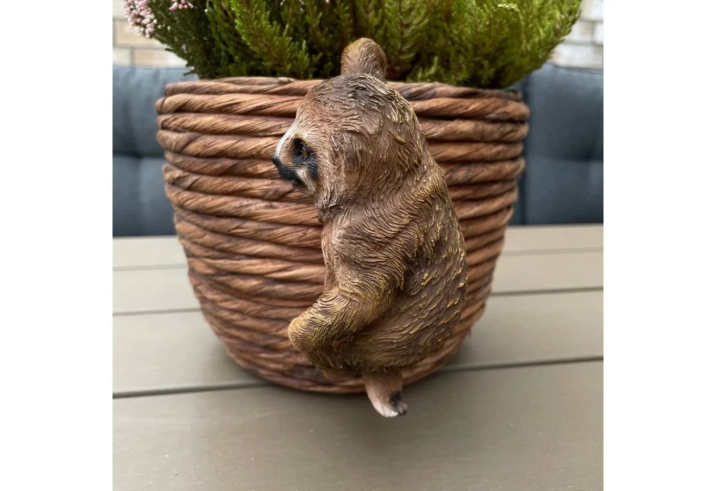Online-Fuchs Gartenfigur Faultier Deko Braunes Polyresin