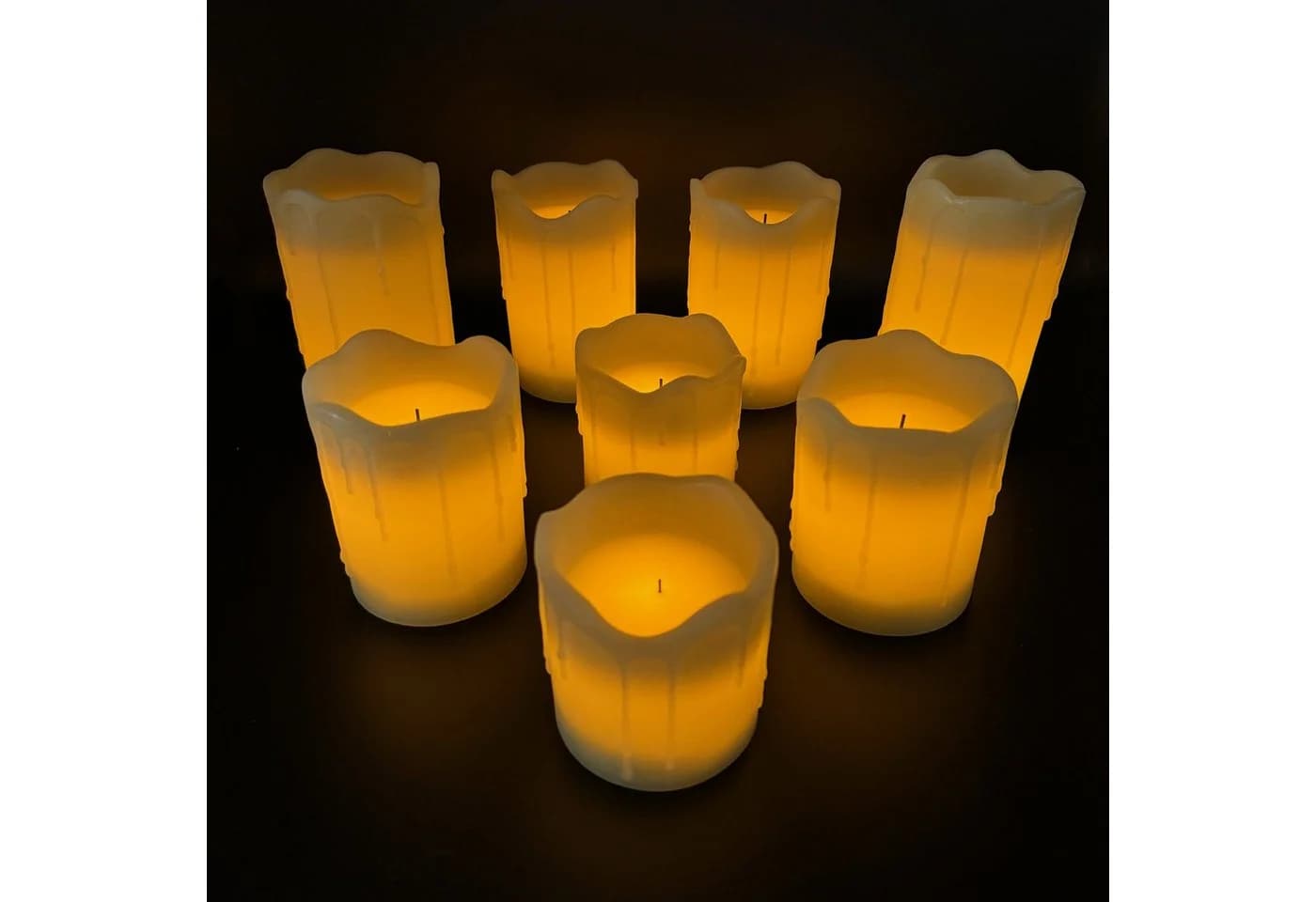 Online-Fuchs LED-Kerze 8er Set mit Echtwachs-Look, Timer & Fernbedienung