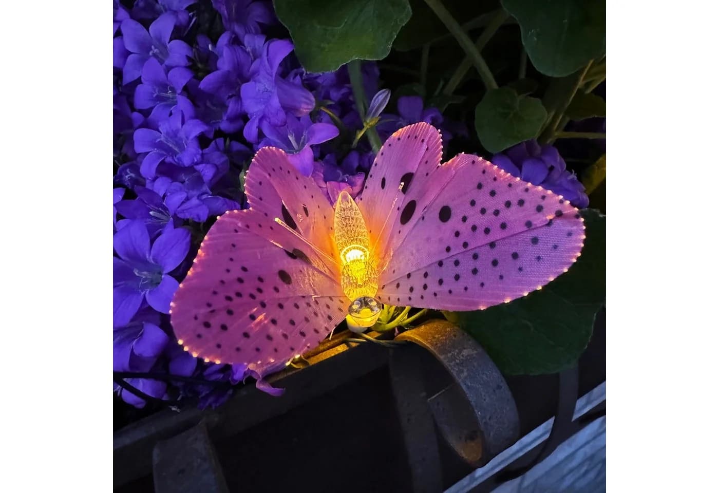 Online-Fuchs LED-Lichterkette Outdoor Solar 15 Schmetterlinge Bunt Warmweiß