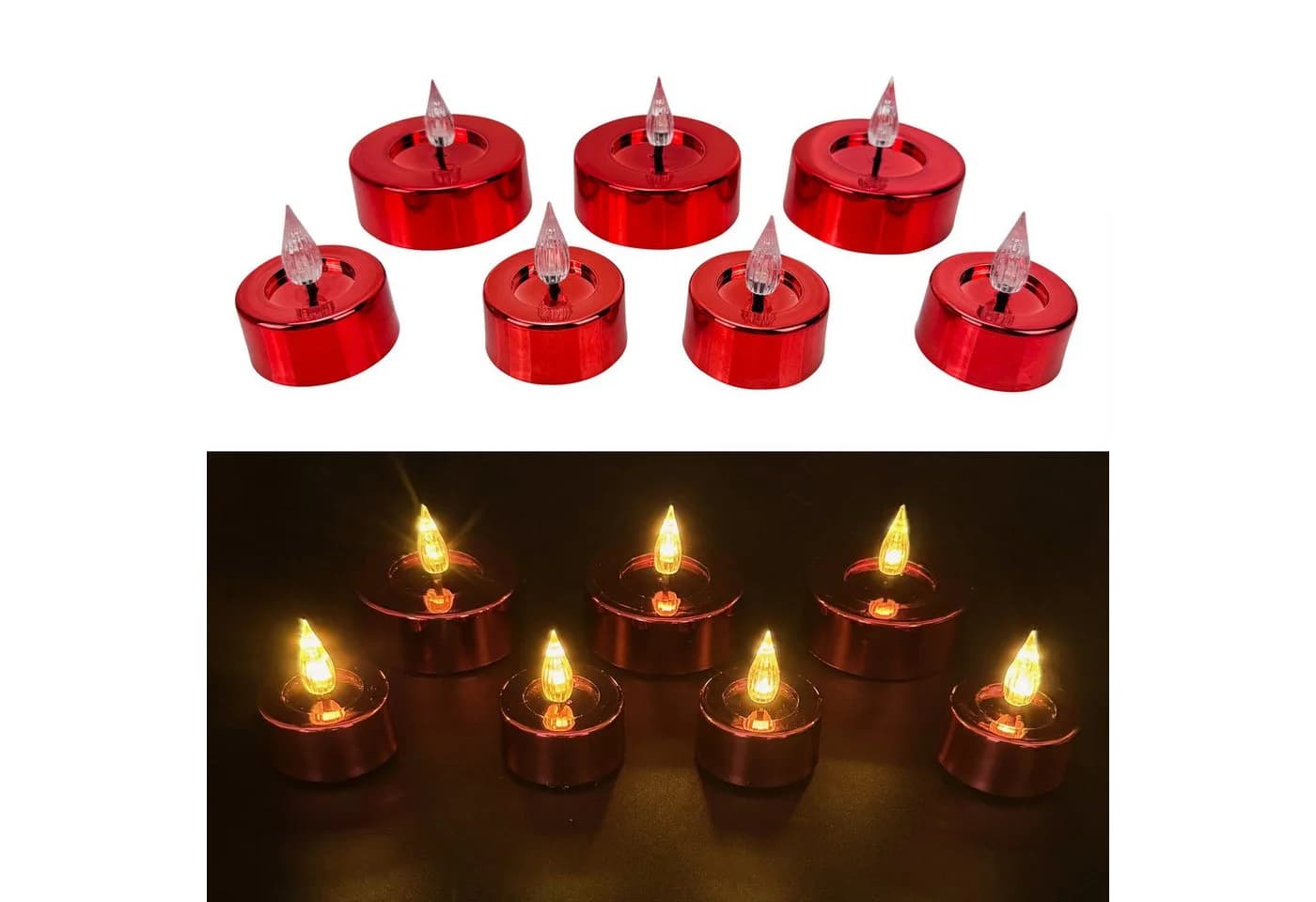 Online-Fuchs LED-Kerze 7er Set Teelichter XL Shiny Timer