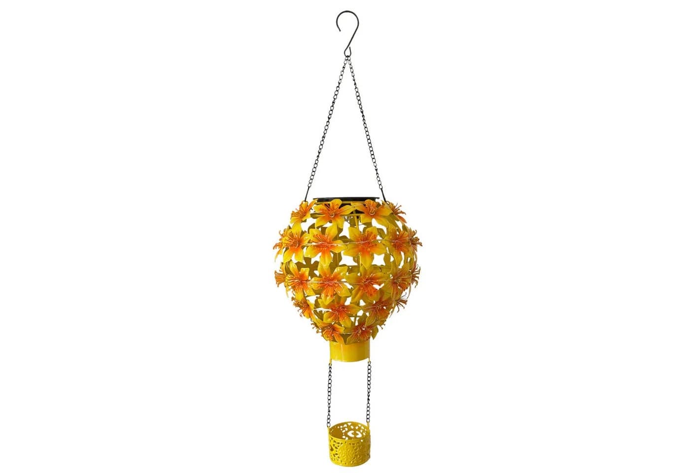 Online-Fuchs LED Gartenleuchte Solar Heißluftballon Metall Hibiskus 48 LEDs