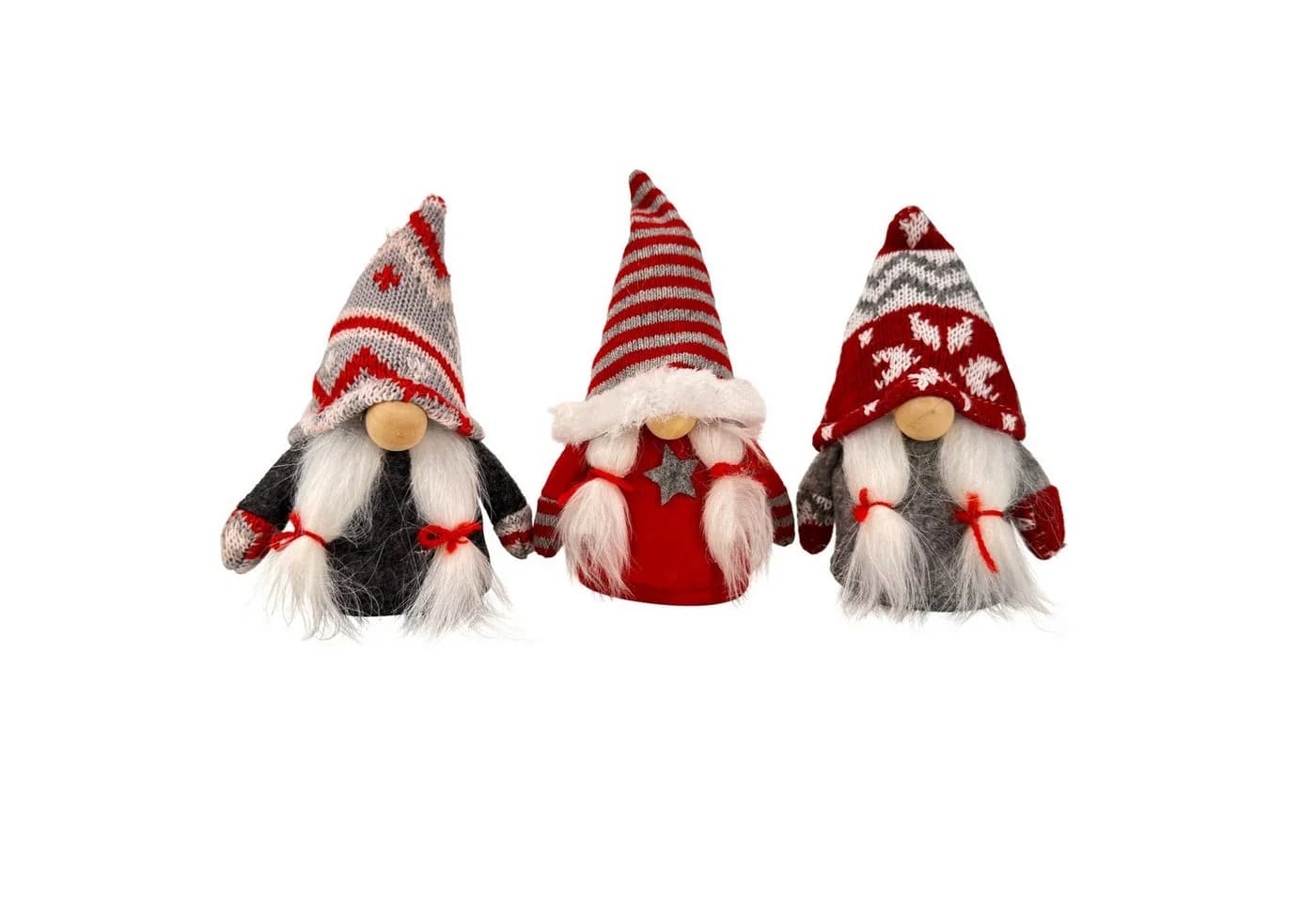 Online-Fuchs Weihnachtswichtel Dekofigur Rot Grau Weiss mit Mütze