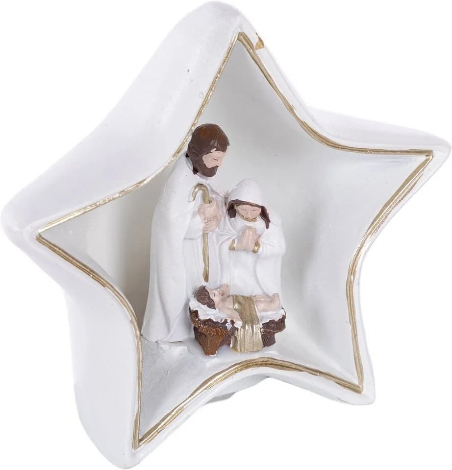 Myflair Krippe Weihnachtsdeko 1-tlg. mit LED Beleuchtung Gold/Weiß