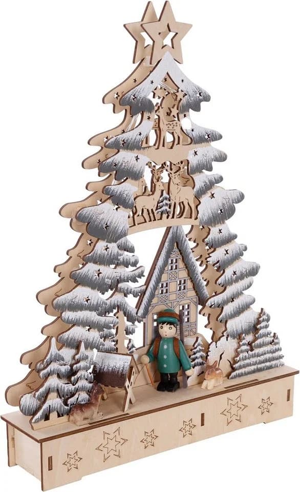 Myflair Weihnachtsdorf Weihnachtsdeko Tannenbaumform Beige