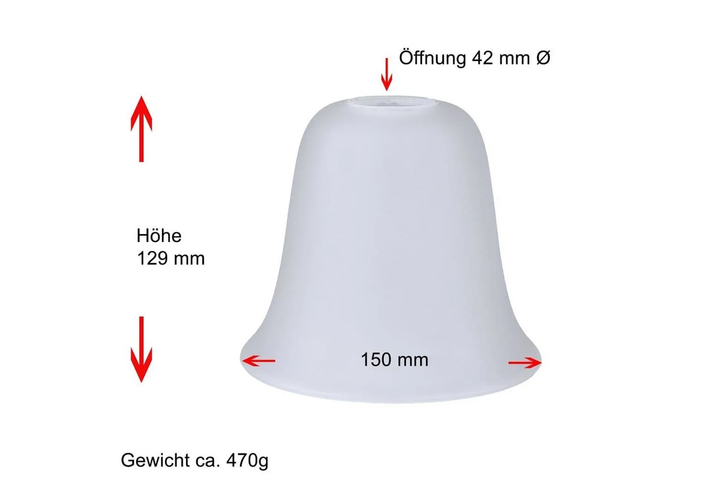 Home4Living Lampenglas satiniert matt Ø 150mm Ersatzglas E27 Glas