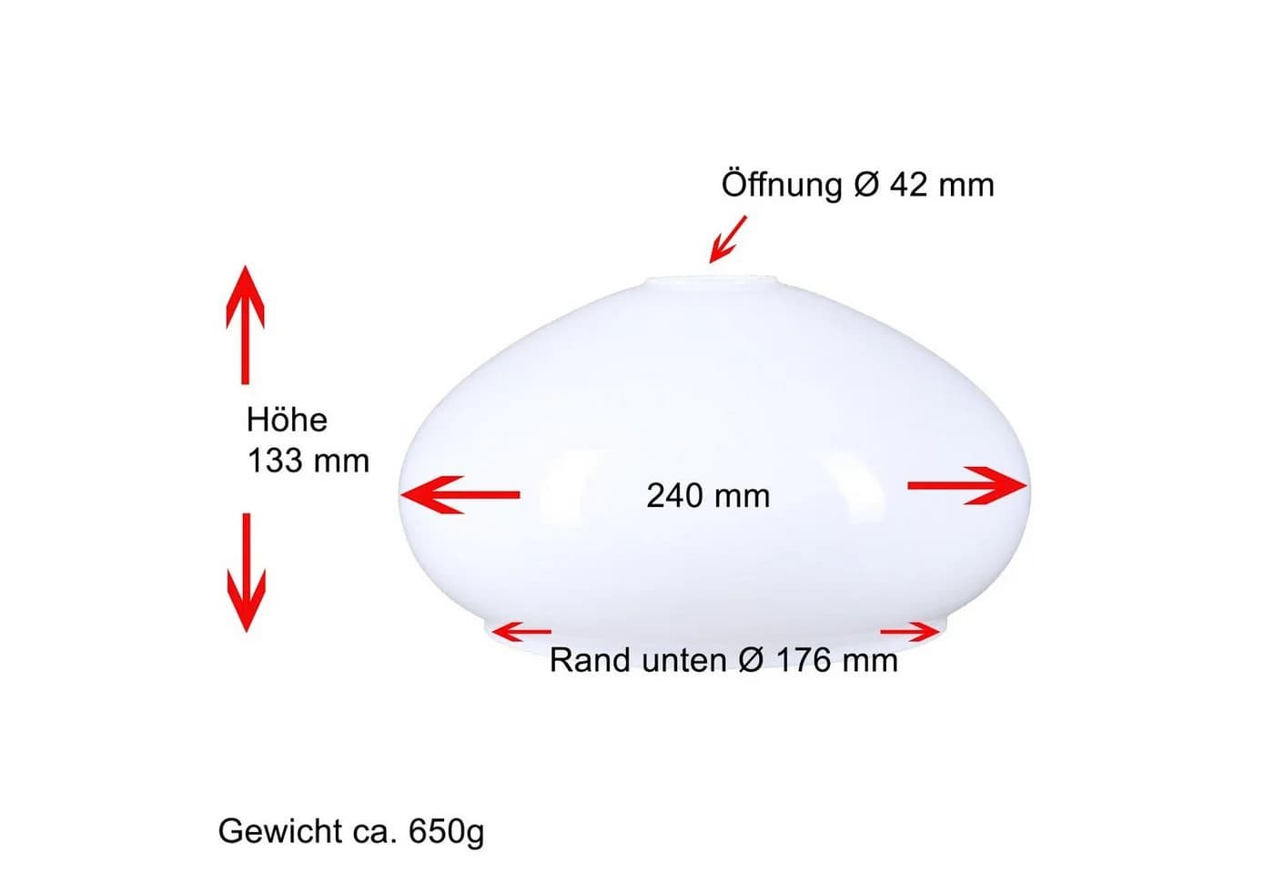 Home4Living Lampenschirm Weiß Matt Glas Ø 240mm E27