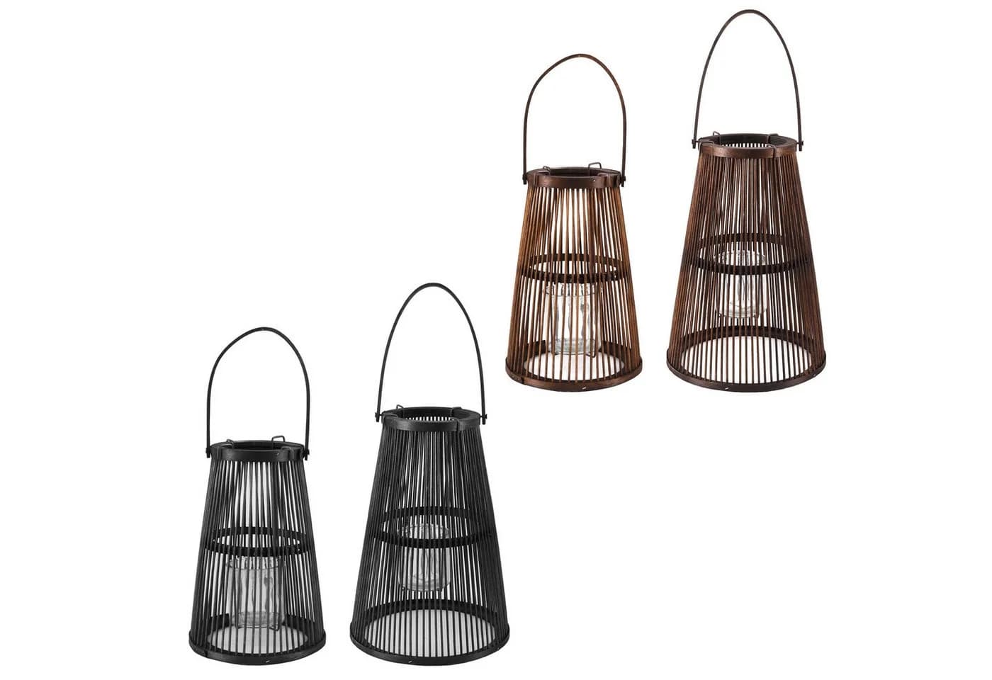 Home4Living Kerzenlaterne Laterne Holzlaterne Windlicht 2er Set Gartenlaterne Braun