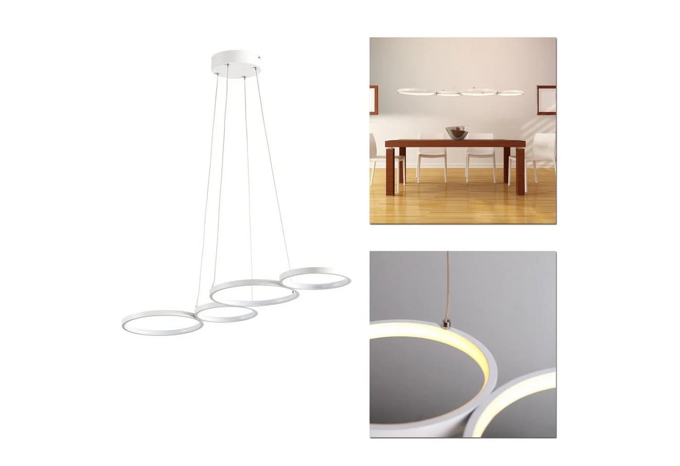 Home4Living Pendelleuchte LED Pendellampe Modern 31W Hängeleuchte Esszimmer Dimmbar
