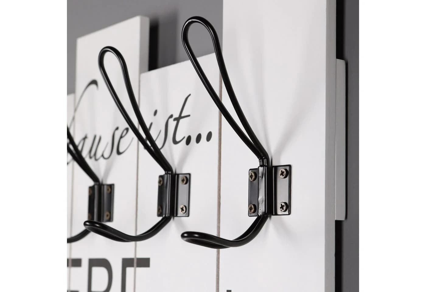 Home4Living Wandgarderobe „Wo die Liebe wohnt“ Weiß Rustikal