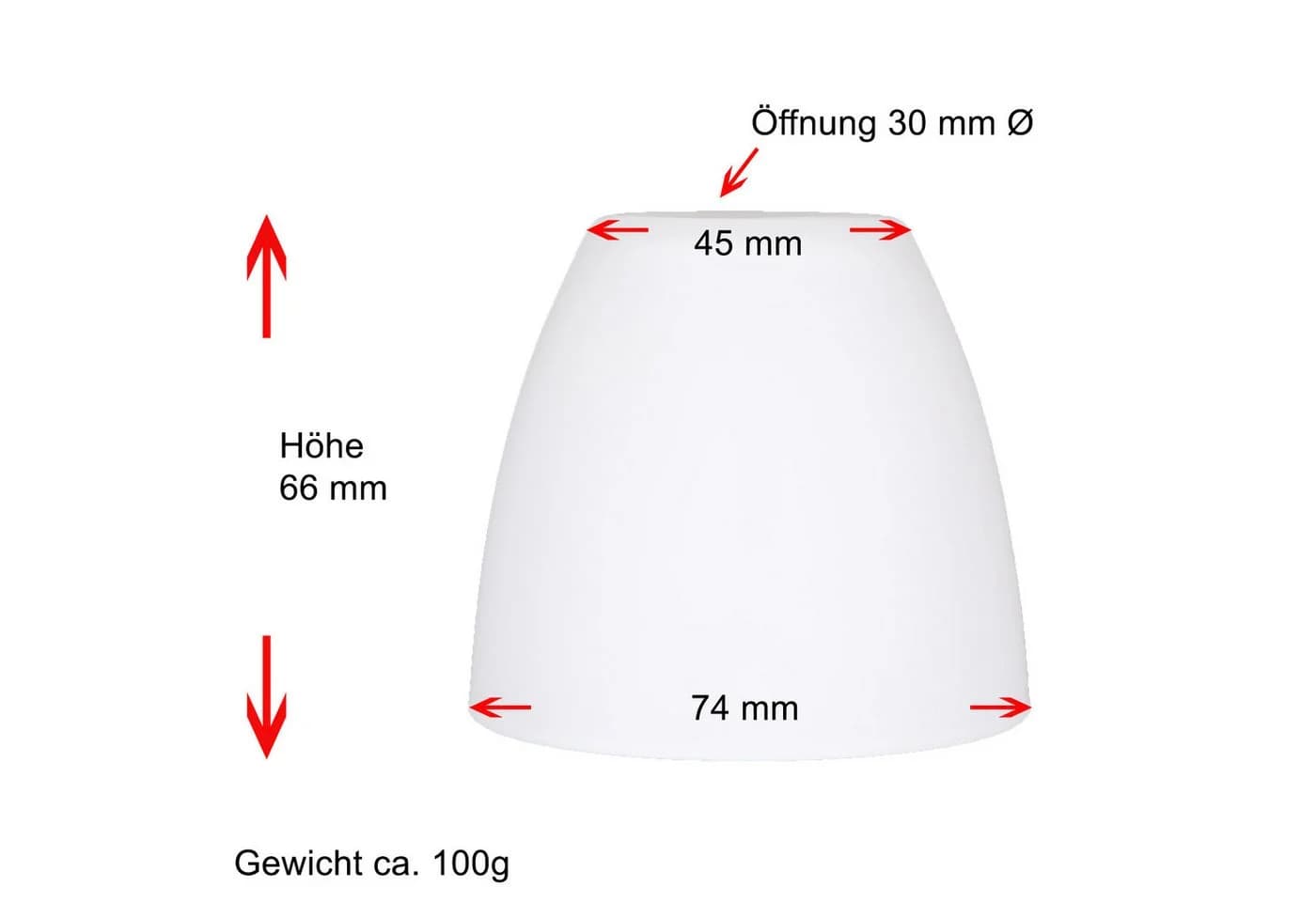 Home4Living Lampenglas Ersatzglas Leuchtenglas Weiß Satiniert Ø 74mm