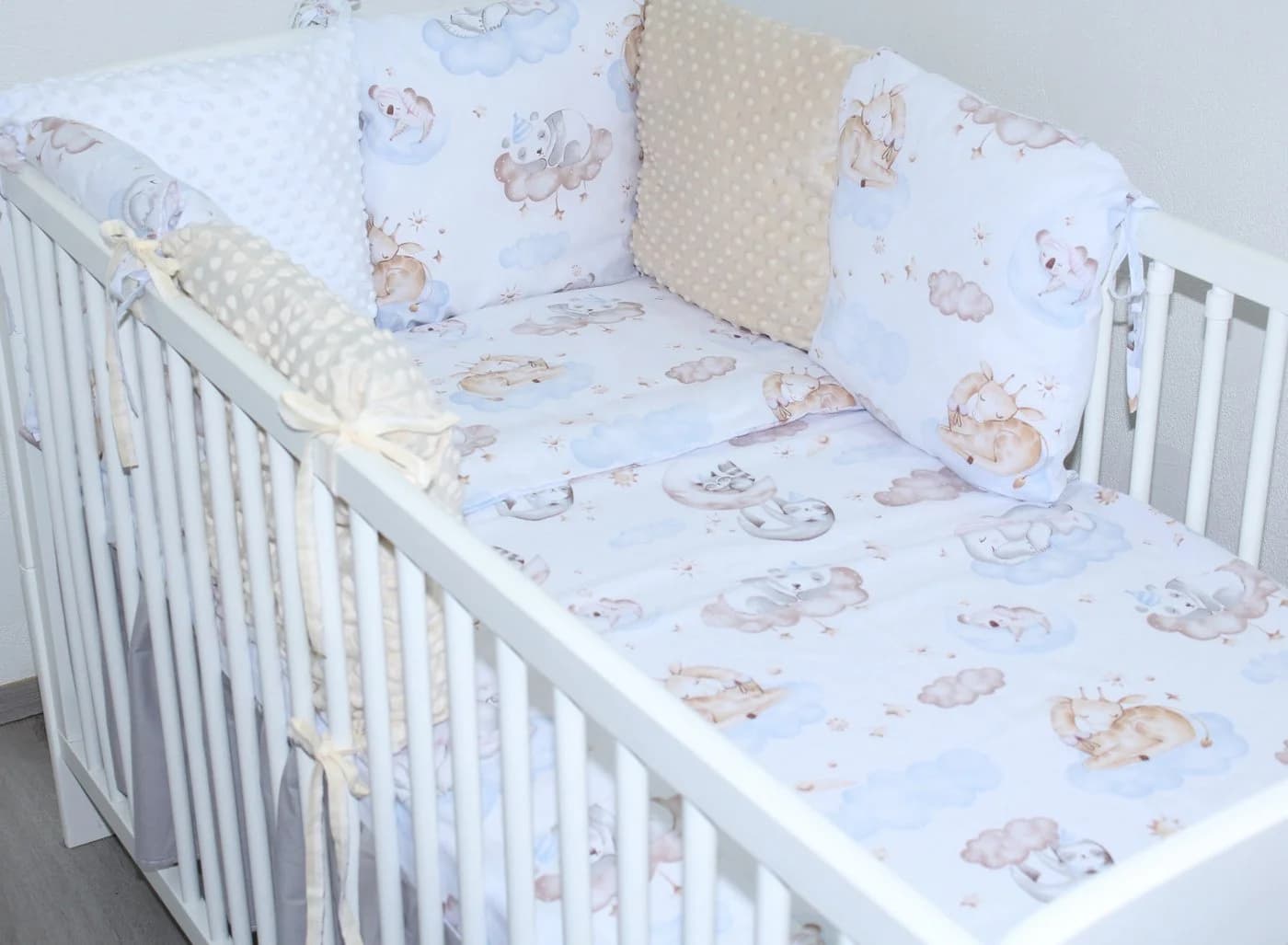 Primawela Babybettwäsche Set mit Nestchen, Himmel & Kissen