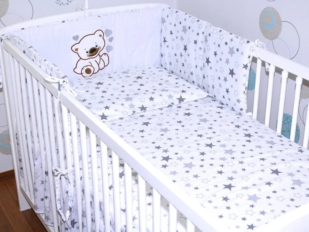 Primawela Babybettwäsche Set 6-teilig mit Himmel und Nestchen