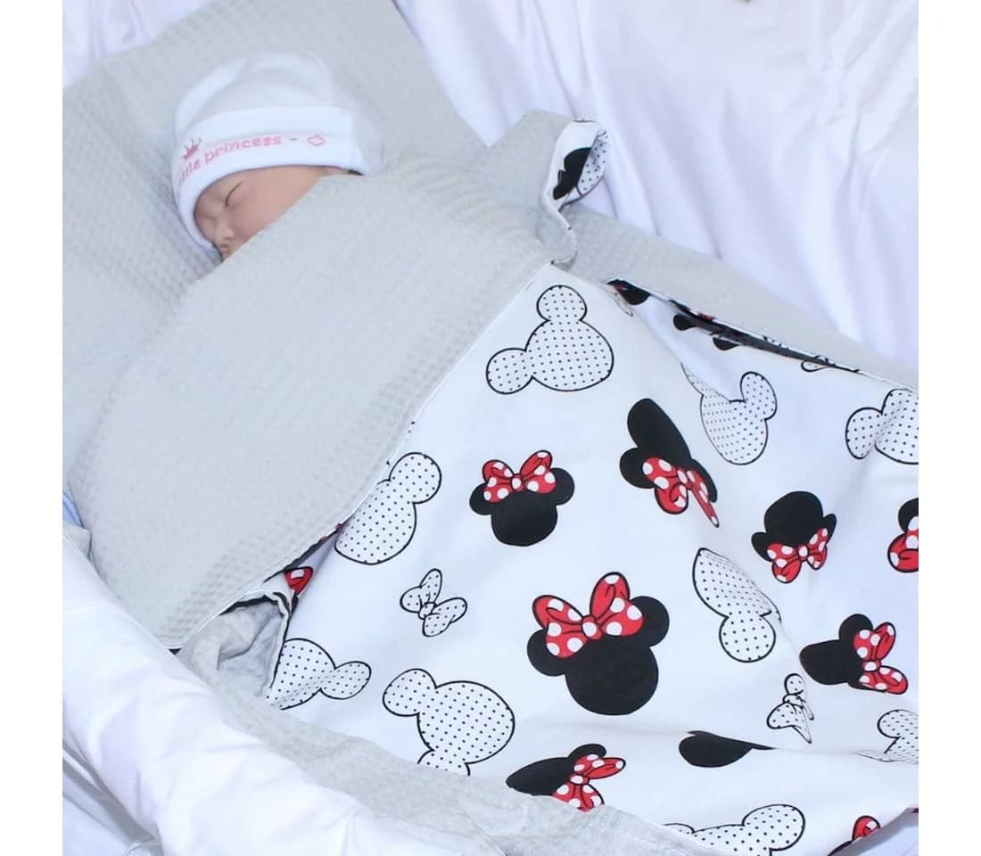 Primawela Babydecke Waffelpiqué Baumwolle Grau/Bunt Kuscheldecke