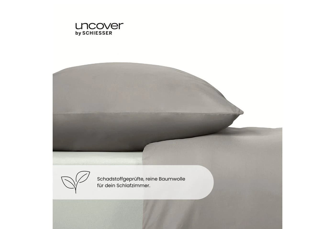 UNCOVER BY SCHIESSER Bettwäsche Set Hellgrau 135x200cm Renforcé