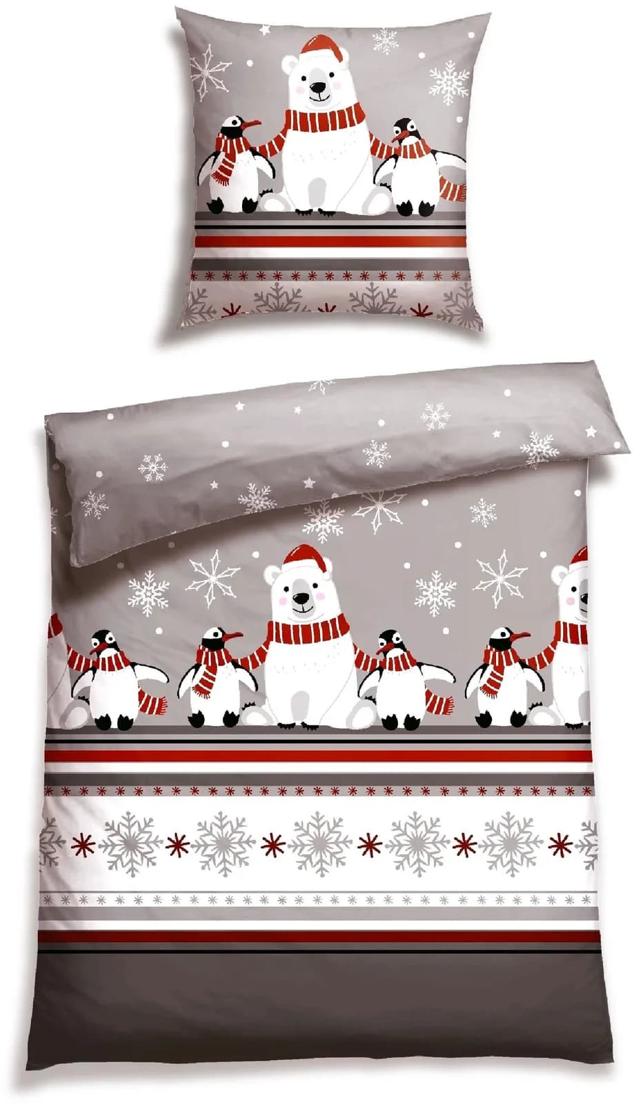 Schiesser Bettwäsche Dida Baumwolle Winterprint Grau