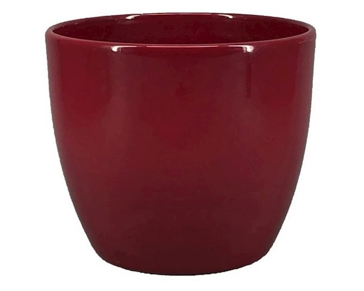 INNA-Glas Blumentopf Vase Keramik Weinrot Ø17,5cm