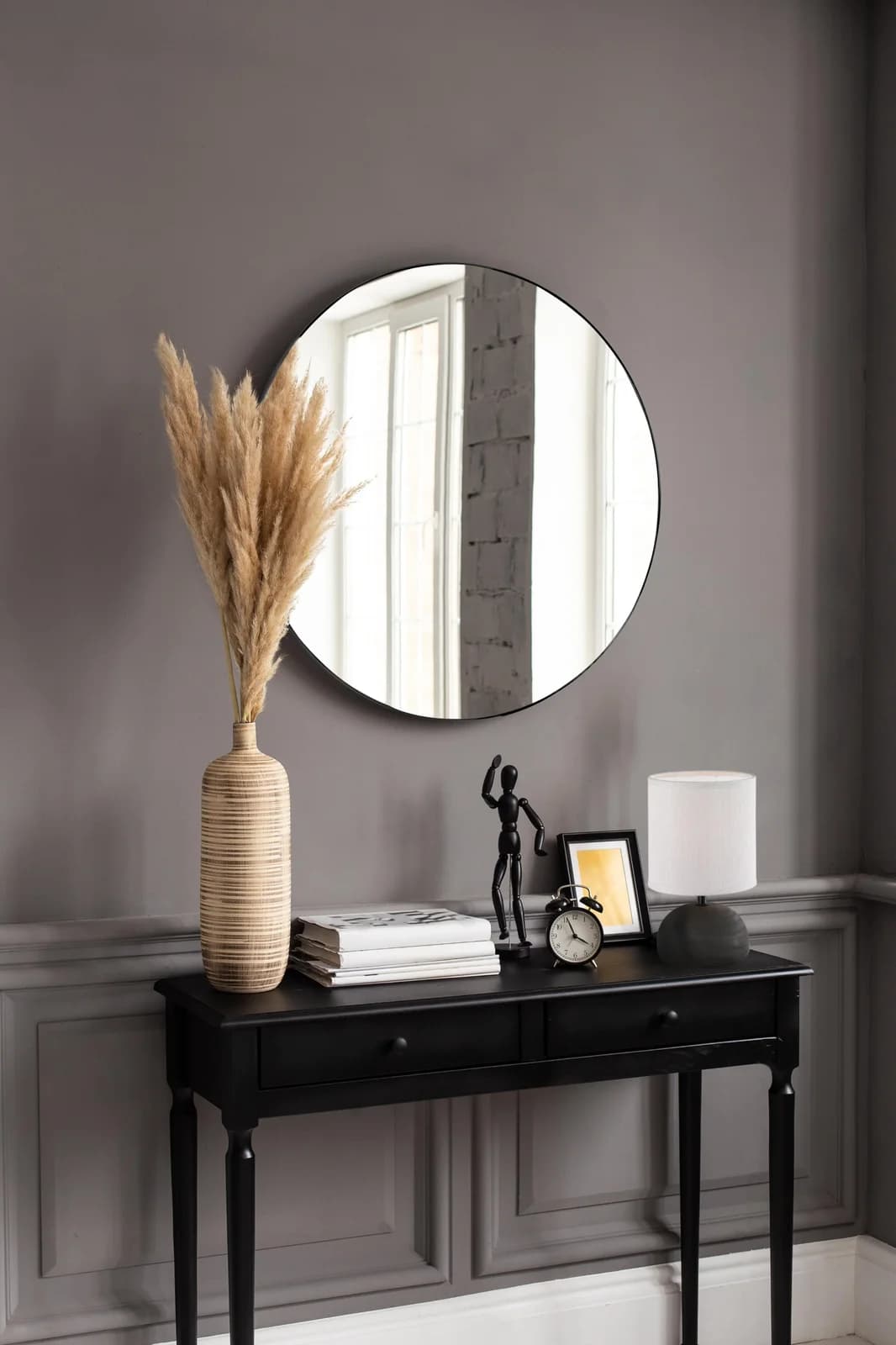 MIRRORS AND MORE Mila Wandspiegel Schwarz Rund 50cm