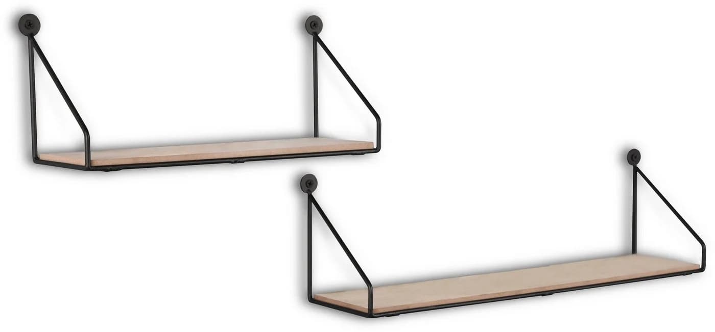 MIRRORS AND MORE Wandregalset DANA Schwarz MDF Metall