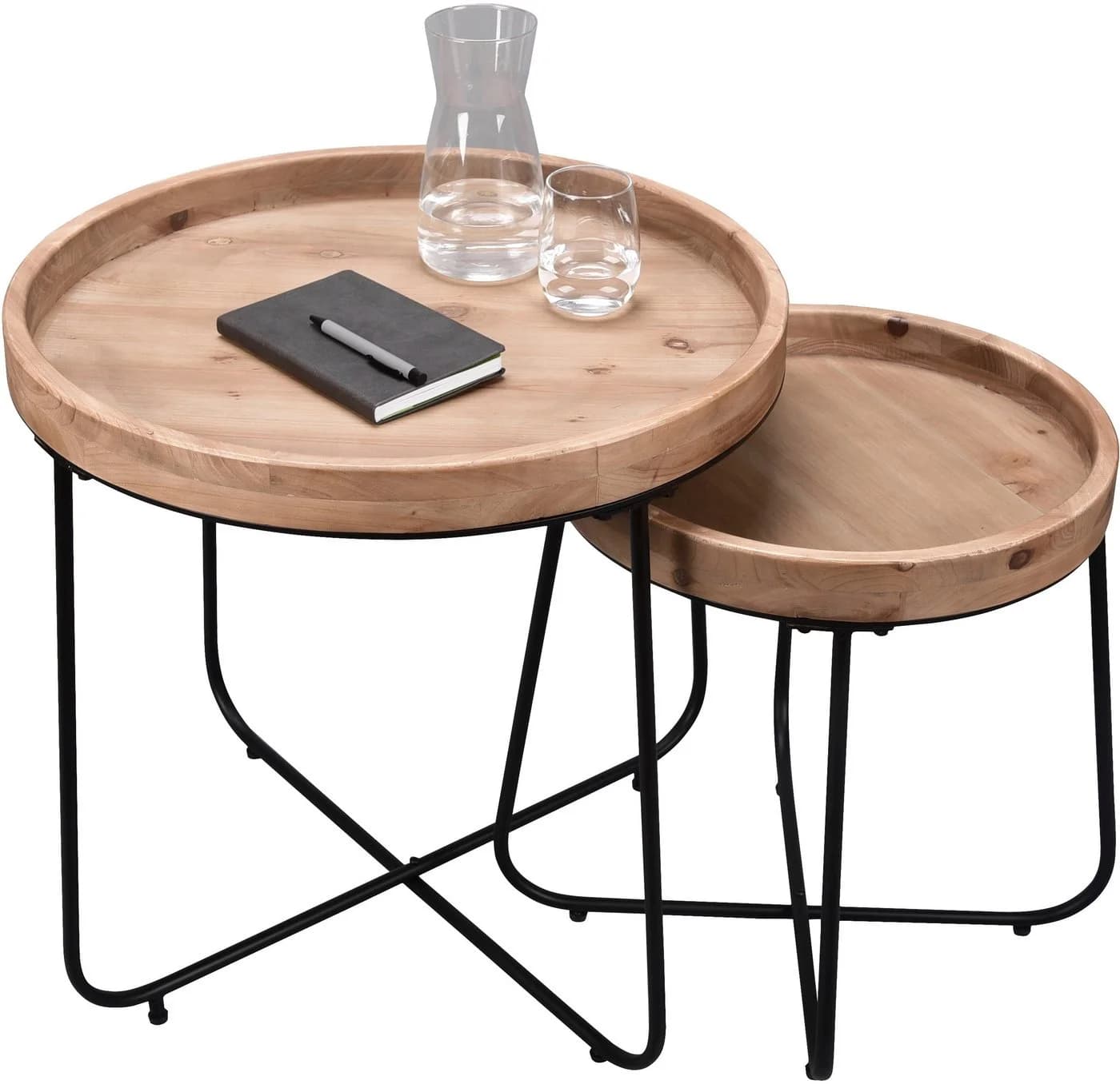 Mirrors and More Beistelltisch Jette Holzfarbig Schwarz