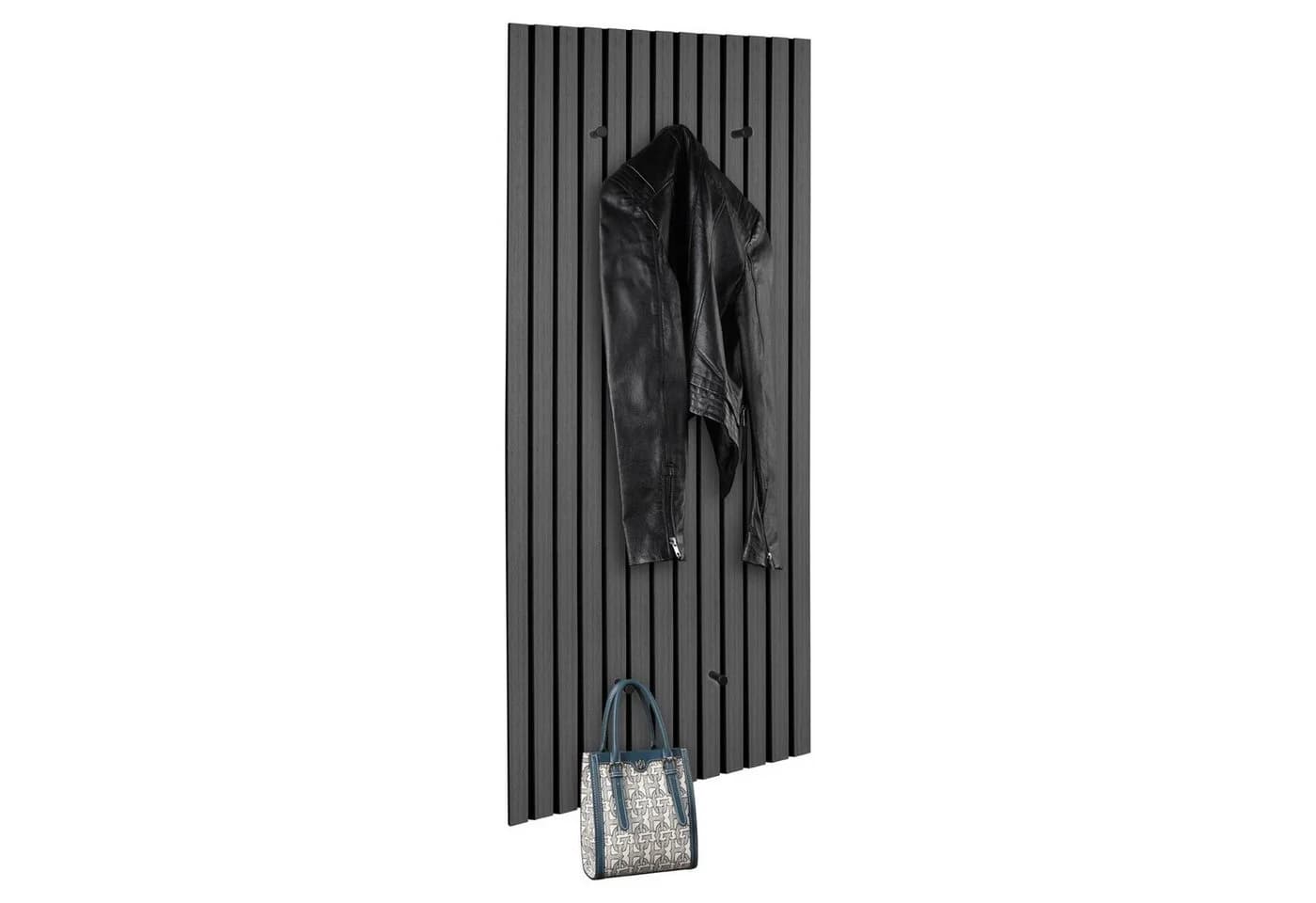 MIRRORS AND MORE Garderobenpaneel GRACE Grey Oak Dekor mit 5 Haken