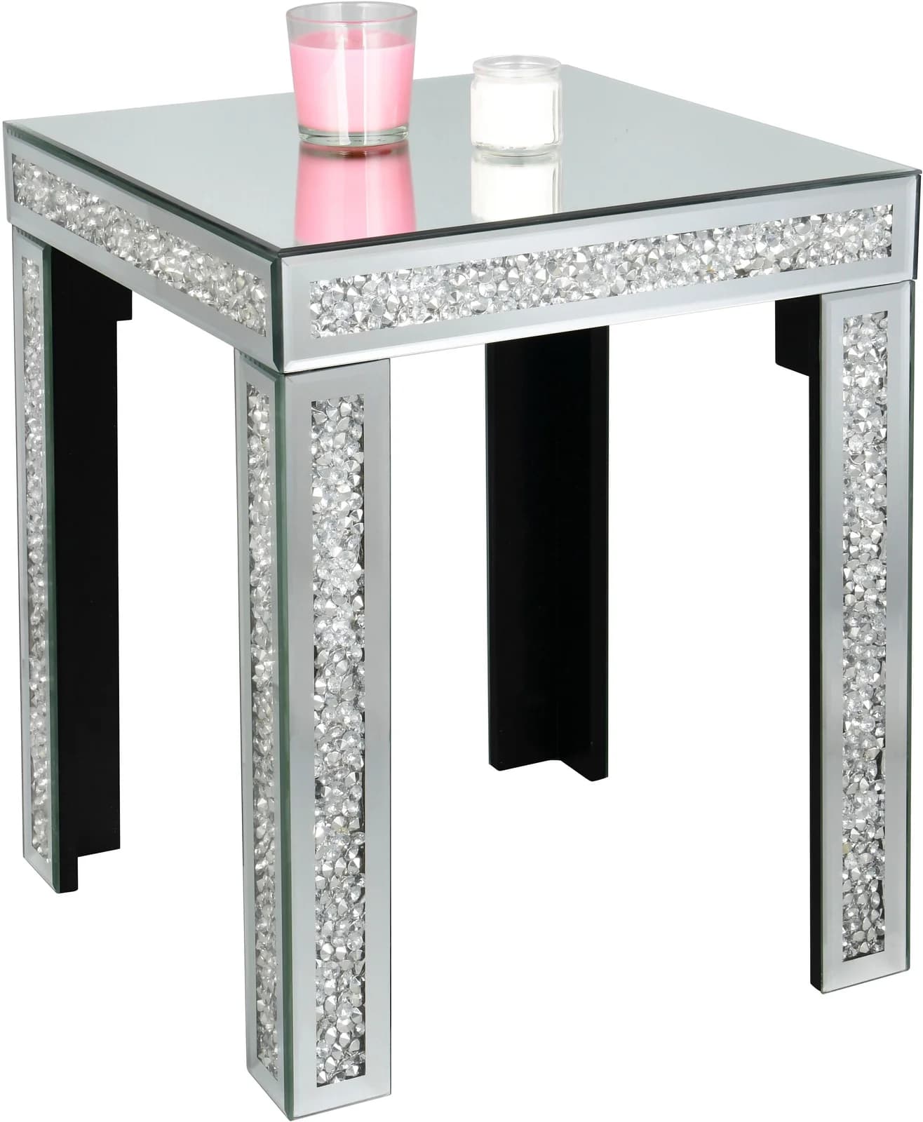 MIRRORS AND MORE Beistelltisch SHANIA Industrial-Look Schwarz