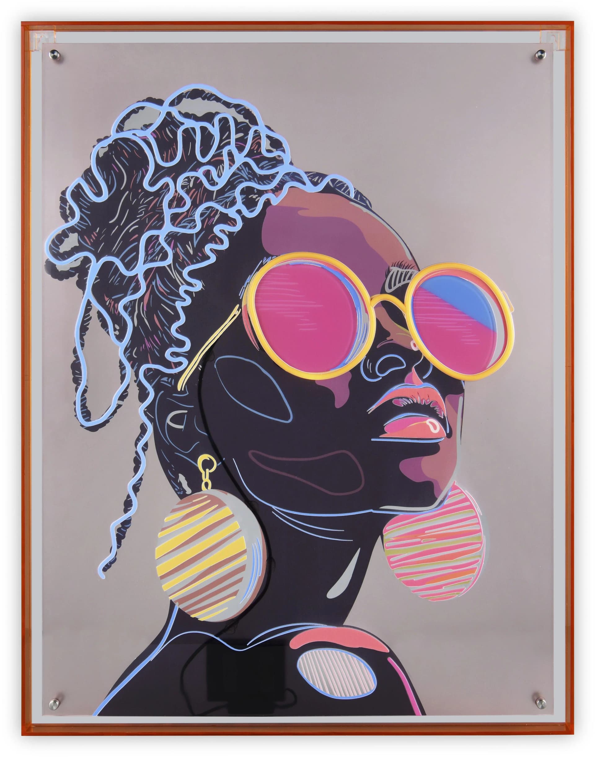 Acrylglasbild AMIRA Vielfarbig LED-Funktion