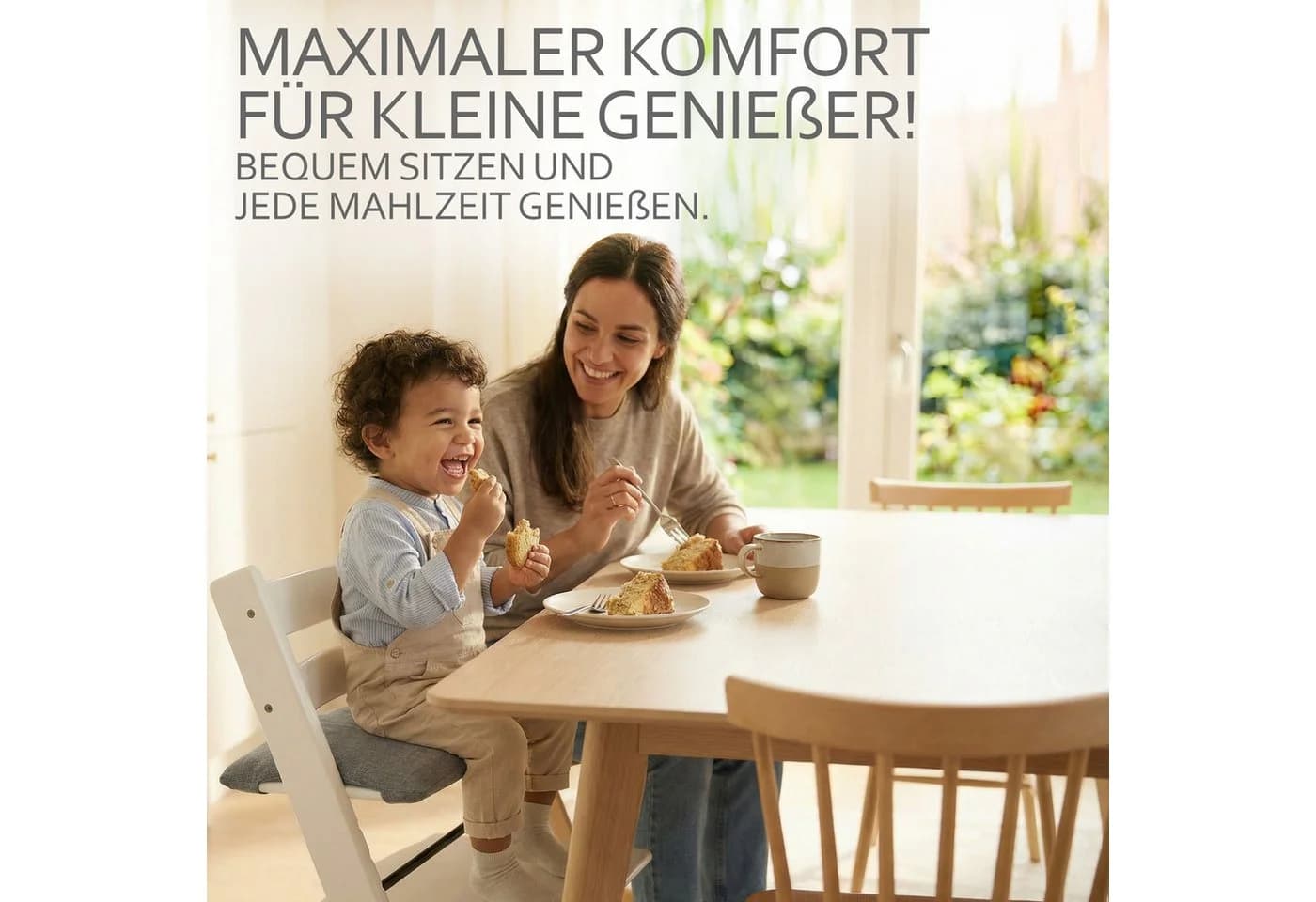 BambiniWelt Hochstuhlauflage Ersatzbezug Grau Kompatibel mit Stokke Tripp Trapp