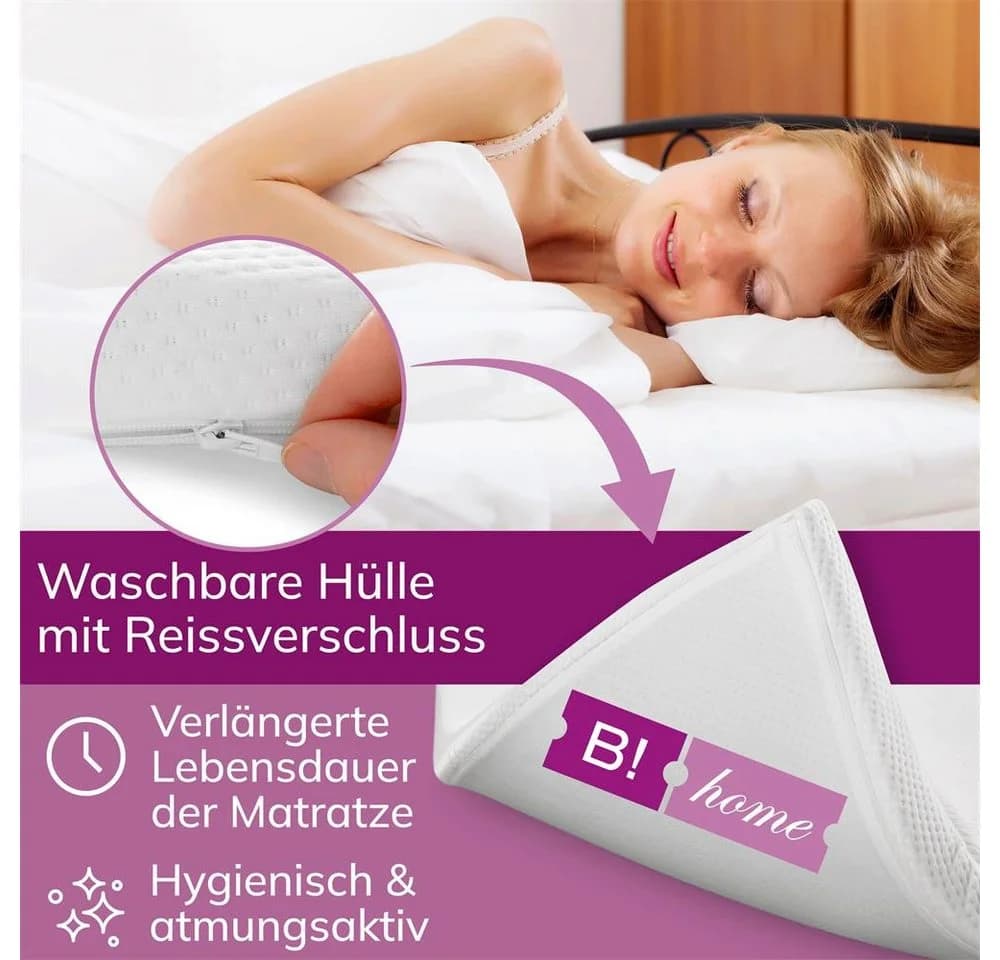 B!HOME Matratzen-Topper 4 cm Kaltschaum mit waschbarem Bezug