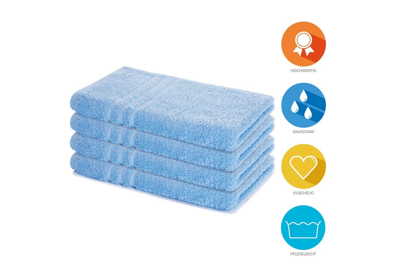 Lavea Handtuch Elena-Frottierserie 50x100 cm 4er-Set Baumwolle