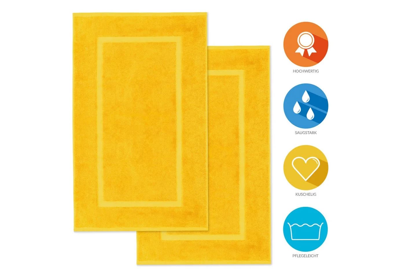 Lavea Badematte Elena-Frottierserie 50x80 cm, 100% Baumwolle, 500 g/m² Frottier, weich & saugstark, pflegeleicht