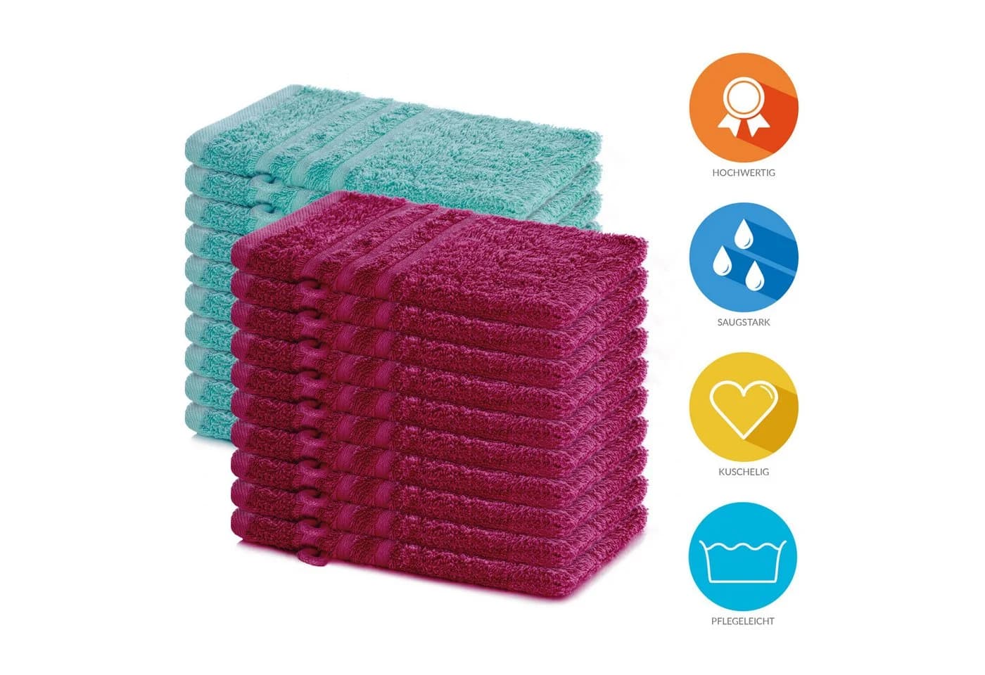 Lavea Waschhandschuh 20er Set 100% Baumwolle