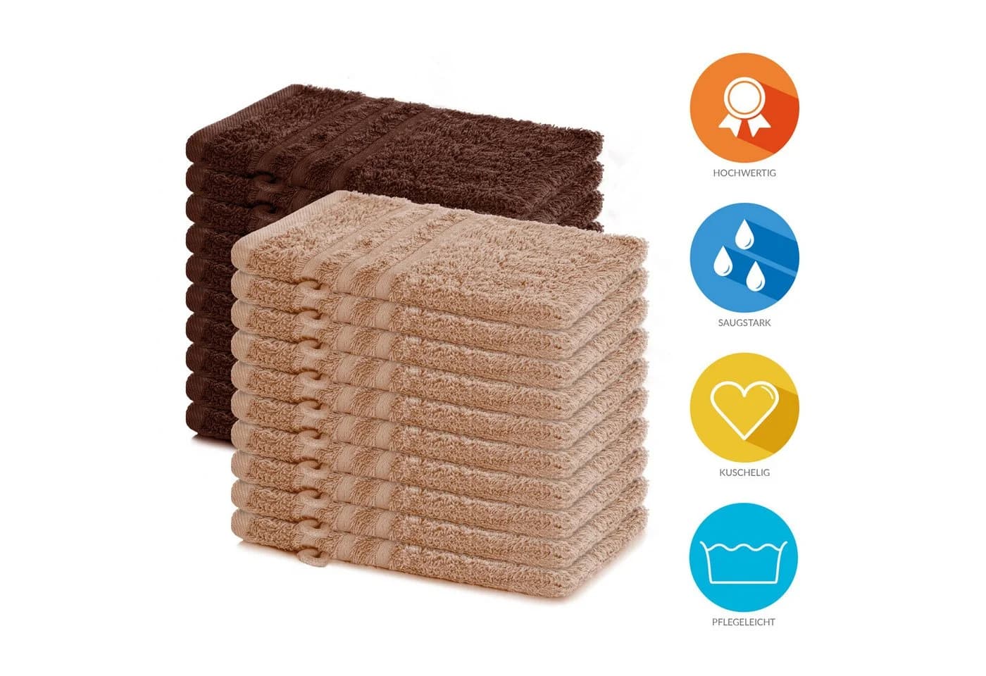 Lavea Waschhandschuh 20er Set 15x21 cm Frottier Baumwolle