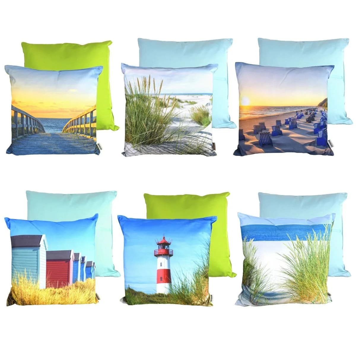 Marabellas Shop Dekokissen 45x45cm wasserabweisend Küstenmotive