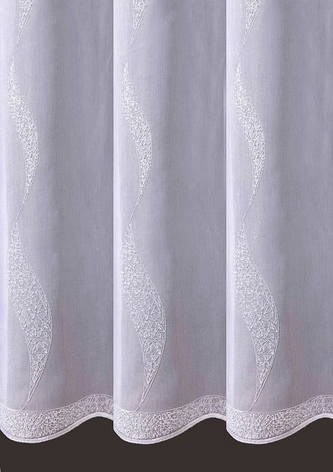 DecoHome24 Gardine Jasmin Weiss Halbtransparent Voile