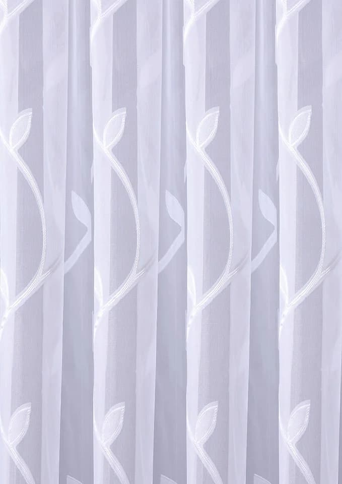 DecoHome24 Gardine Enzian Weiß Halbtransparent